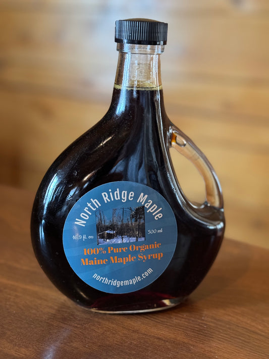 250ml/500ml Glass Bottle, Maine Organic Maple Syrup